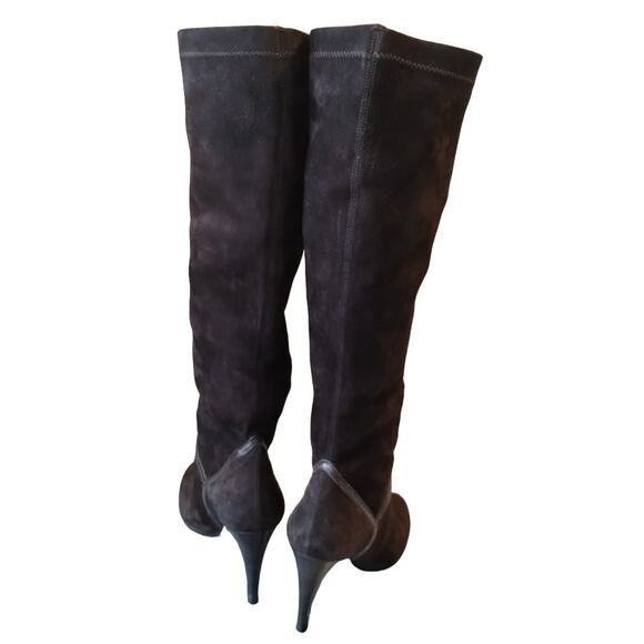 Cole Haan Soft Tall High Heels Brown Boots Suede Stiletto Pointy toe Size 10.5 - Picture 4 of 15